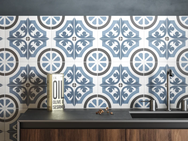 Carrelagex artisanaux bleu méditerranéen