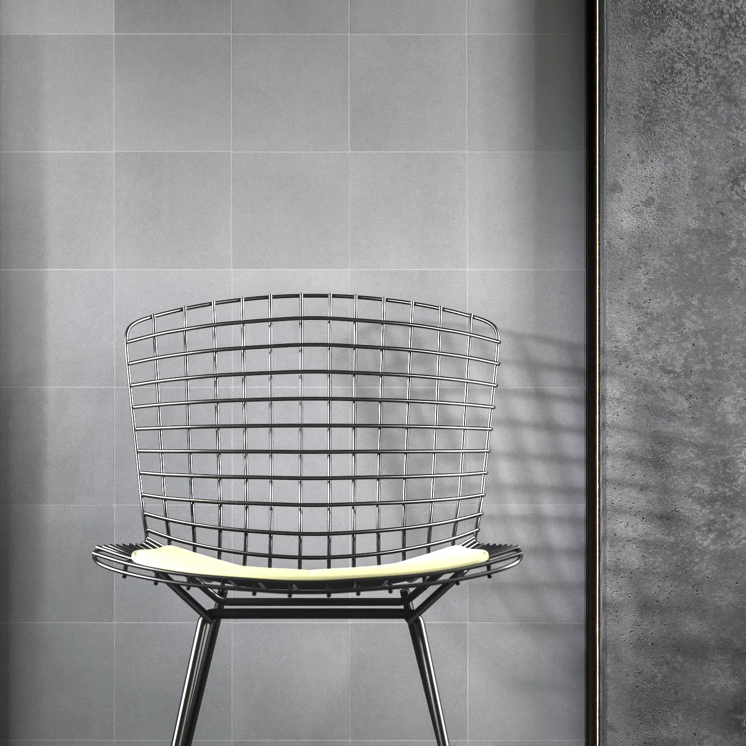 Mur cuisine originaux effet béton ciré Mur de cuisine minimaliste avec carreaux effet béton ciré gris authentique