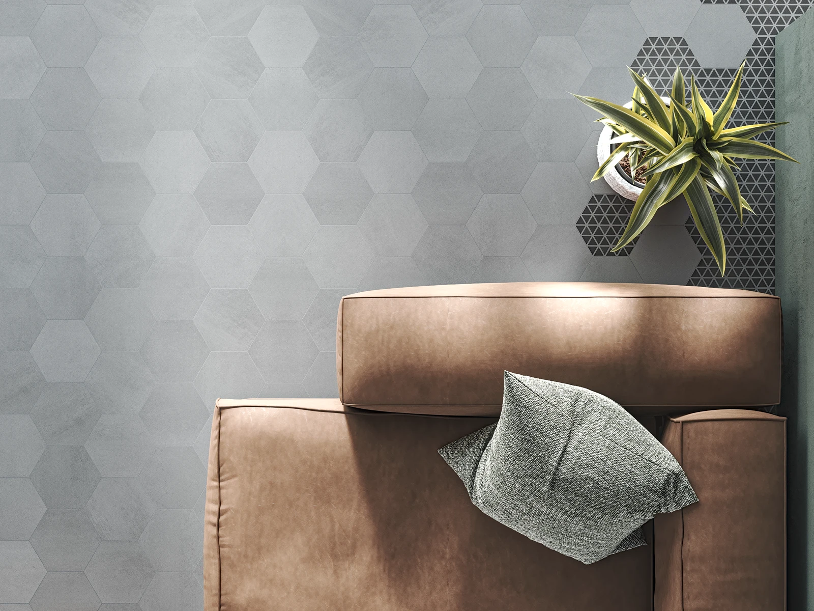 Carrelages hexagonaux au sol