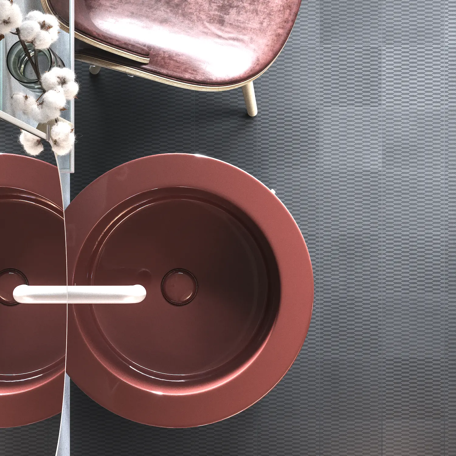 Matière authentique Revêtement de sol design fabriqué avec un matériau authentique, texture organique et effet béton naturel