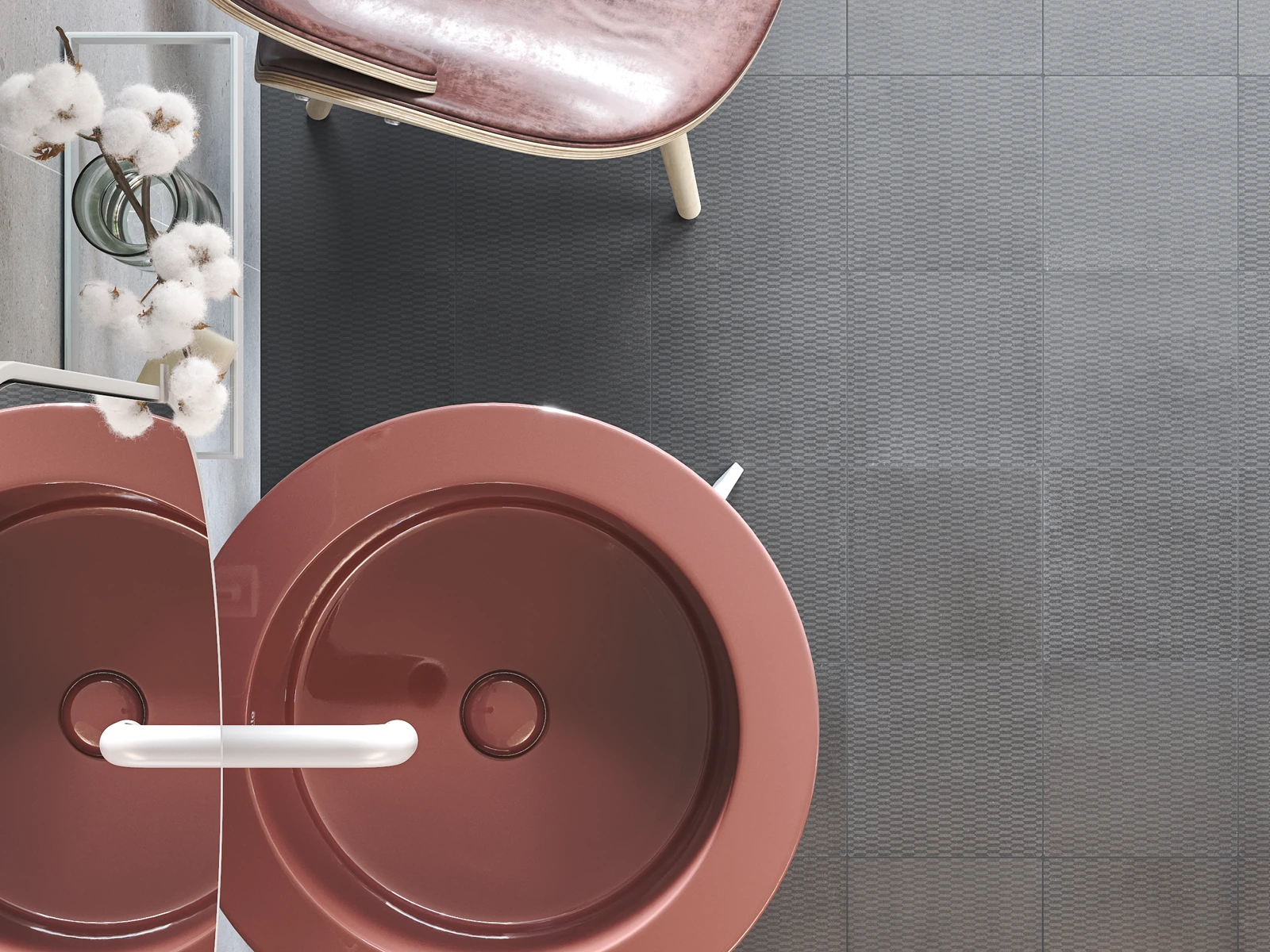 Revêtement de salle de bain en carreaux de ciment